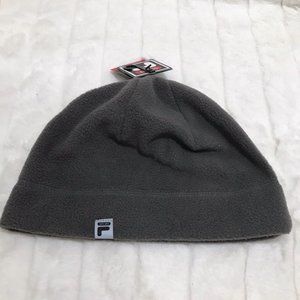 NWT Fila Womens One Size Grey Fleece Fall Winter Comfy Outdoor Ponytail Beanie
